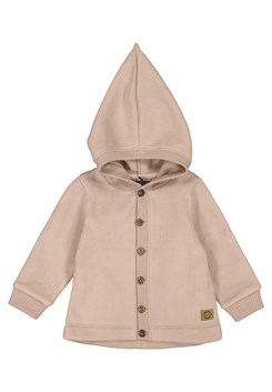 Mikk-Line cotton fleece baby hoodie jacket - Warm Taupe